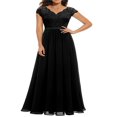 thumbnail image 3 of Women‘s Prom Maxi Dress Lace Patchwork Backless V Neck Elegant Evening Party Cocktail Dress, 3 of 6