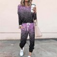 thumbnail image 1 of Soldes de Liquidation tumgatte Tenues pour Femmes Tenues Décontractées Grande Taille Tenues d'Automne pour Femmes Ensemble Détente Mode Imprimé Manches Longues Col Rond Chandail à Enfiler Hauts et Pantalons Ensemble 2 Pcs pour Femmes, 1 of 5