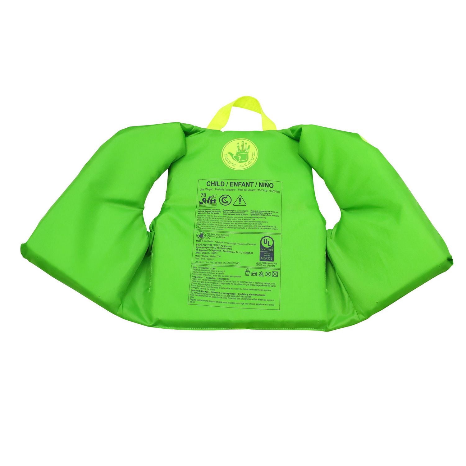 Body Glove Child Nylon Buckle Life Jacket PFD 33-55 lbs