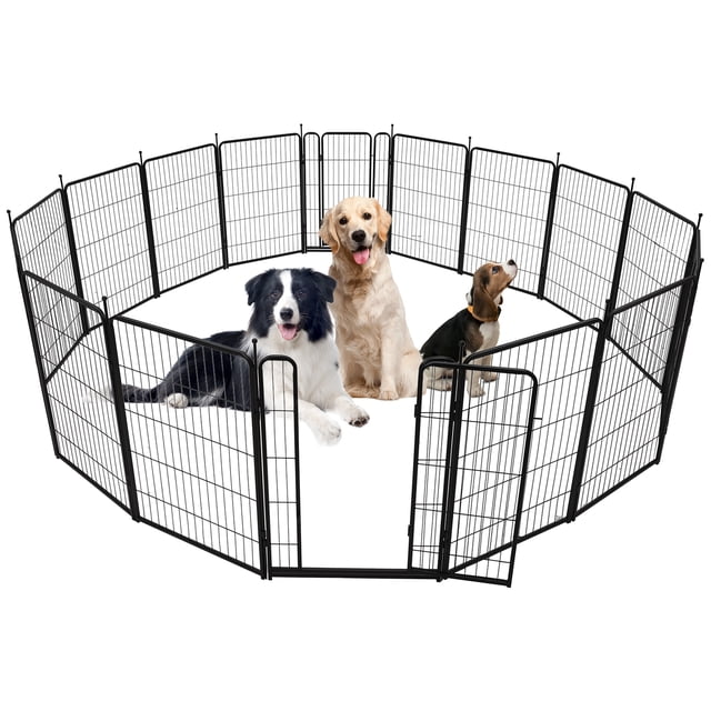 GloryStar Parc pour Petits Animaux en Métal Résistant à la Rouille, Enclos d'Exercice Pliable avec Porte Sécurisée, Clôture Durable et Portable pour Chiots et Petits Animaux de Compagnie à l'Intérieur Ou à l'Extérieur