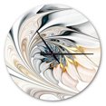thumbnail image 1 of Designart 'White Stained Glass Floral Art ' Modern wall clock, 1 of 4