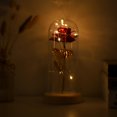 thumbnail image 2 of Noref Preserved Rose Flower LED Light with Glass Cover & Wooden Base Valentines'Day Wedding Gift, 2 of 7