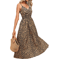 thumbnail image 1 of Robe Midi Bohème d'Été pour Femme Décontractée à Fleurs à Bretelles Spaghetti à Lacets Robe Fluide Évasée de Plage Jaune P, 1 of 10