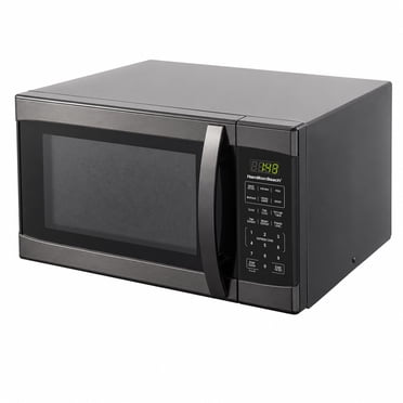 Micro-ondes de comptoir Plage de Hamilton 1,1 pi³ en acier inoxydable avec sécurité enfants, 1000 W, noir