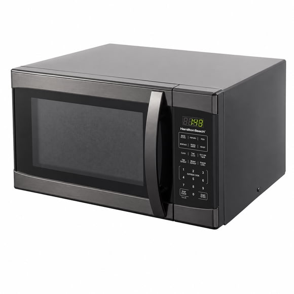 Micro-ondes de comptoir Plage de Hamilton 1,1 pi³ en acier inoxydable avec sécurité enfants, 1000 W, noir