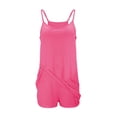 thumbnail image 1 of Yigetop Robe Athlétique avec Shorts! Combinaison-Short Décontractée Élégante Unie pour Femme à Double Poche avec Bretelles Réglables, Rose G, 1 of 4