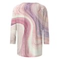 thumbnail image 4 of FAIWAD Chemises 3/4 à Blocs de Couleur pour Femmes Col Ras du Cou Blouses Décontractées Habillées Grande Taille Tuniques de Sortie, 4 of 5