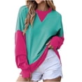 thumbnail image 4 of Posijego Survêtement pour Femmes 2 Pcs à Blocs de Couleur, Chandail à Col Rond, Chandails Molletonnés, Pantalons, Tenue de Détente, Ensemble de Sport, 4 of 7