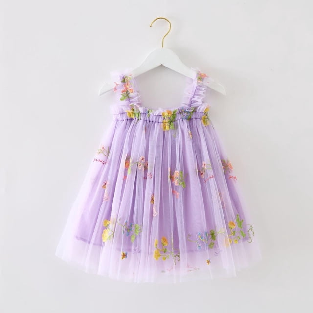 Robes Décontractées pour Filles Robe Tutu Sans Manches pour Filles Robe pour Filles Robe en Tulle Filles 5-6 Ans