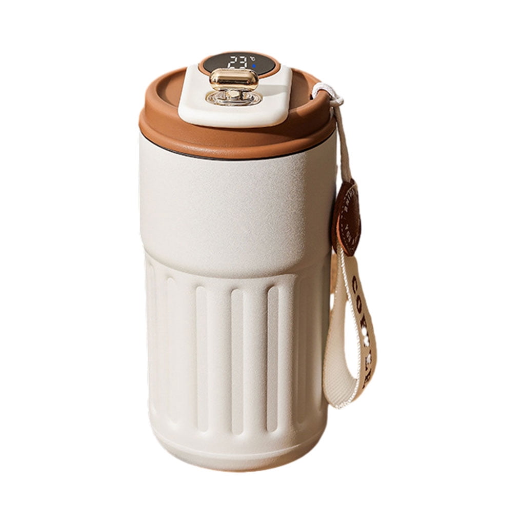 keepw Stainless Steel Coffee Thermos With Temperature Display Coffee Fresh And Hot All Day Long Portable White coffee