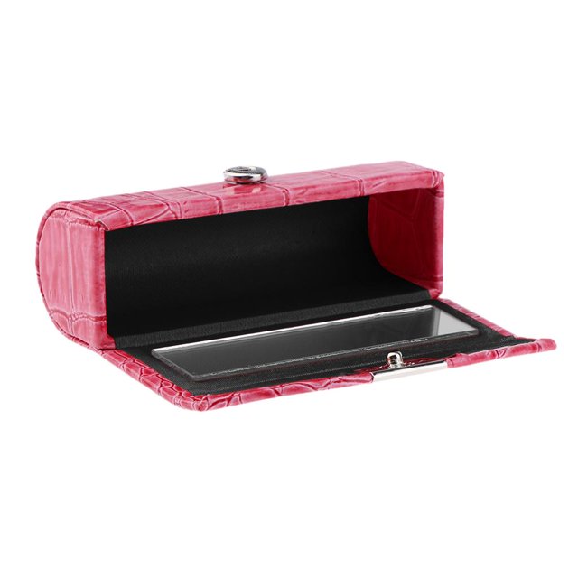 lionlar Étui en Cuir pour Rouge à Lèvres Boîte de Rangement avec Miroir pour Sac à Main Rouge Rose