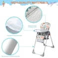 thumbnail image 4 of Baby High Chair, Foldable Highchair Dining Chair for Babies Toddlers, Adjustable Food Tray & Footrest, 3 Reclining Backrest, Adjustable Heights, Built-in Hidden Rear Wheels, 4 of 10