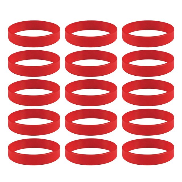 lionlar 15 Pcs Bracelets en Silicone pour Femmes Hommes, Brassards de Sport, Silicone Imperméable Rouge