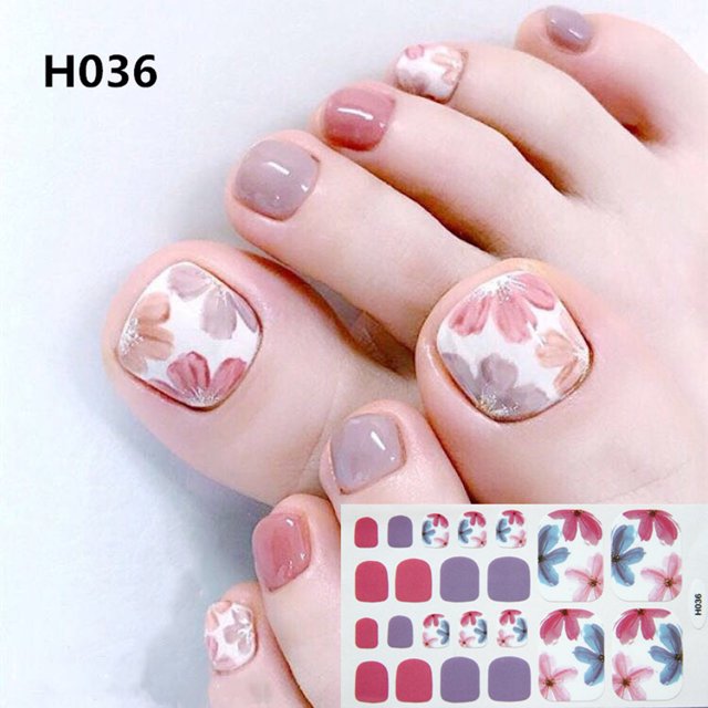 PVCS Foot Stickers Foot Nail Stickers Waterproof For Female DIY Nail Decoration Art