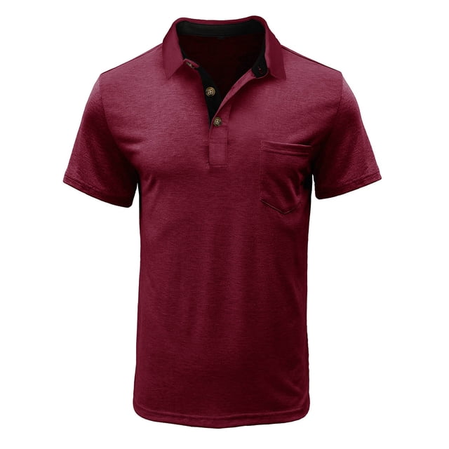 Dvkptbk T-Shirt à Manches Courtes pour Hommes, Mode Décontractée, Col Rabattu, Chandail à Boutons, en Liquidation