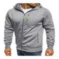 thumbnail image 2 of Men Hooded Jacket Adults Solid Color Long Sleeve Sweatshirt with Zipper Pocket, 2 of 4