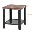 thumbnail image 2 of Gymax Ensemble de 2 Tables d'Extrémité Industrielles Table d'Appoint à 2 Niveaux avec Tablette de Rangement Table de Sofa Noir, 2 of 9