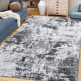 thumbnail image 1 of GlowSol 9'x12' Washable Modern Abstract Area Rug Soft Non Slip Low Pile Accent Rugs for Living Room Bedroom, Gray, 1 of 2