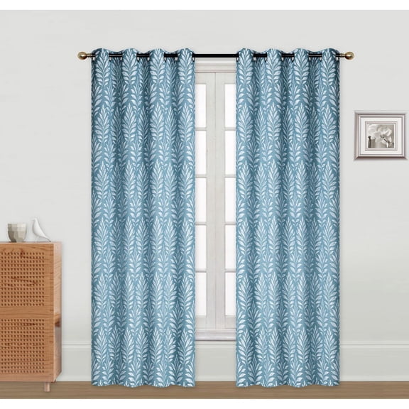 Panneau Brodé W 8 Grom (Fern) (Teal) (84 ") - Ensemble De 2