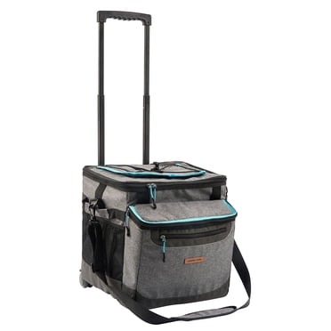 Ozark Trail 50 Can Wheeled Cooler, Easy Access Top Lid , Food Safe, Adustable Handle, Capacity 17.4Qt or 50 Cans.