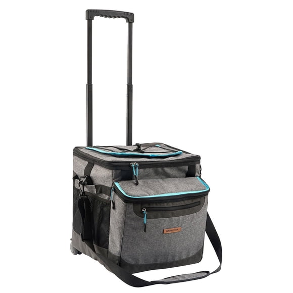Ozark Trail 50 Can Wheeled Cooler, Easy Access Top Lid , Food Safe, Adustable Handle, Capacity 17.4Qt or 50 Cans.