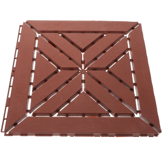 Phenofice Flooring Tiles Deck Tile Brown Water Permeable High Density Plastic 1Pack