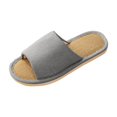 thumbnail image 2 of Xfvqtps Men House Slippers Linen Flax Insole Memory Foam Soft Sole Non Slip Slide Bedroom Indoor Slippers Gray, 2 of 5