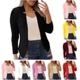 thumbnail image 2 of BiZtdJrK Veston de Travail pour Femme Automne Mode Affaires Décontractée Manches Longues Petits Vestons Vestes Complet Chic Manteau Noir m Économies d'Été, 2 of 8