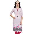 thumbnail image 1 of Bimba Kurti en Georgette Mousse Rose pour Femme Tenue d'Été Tunique Imprimée Kurta-30, 1 of 9