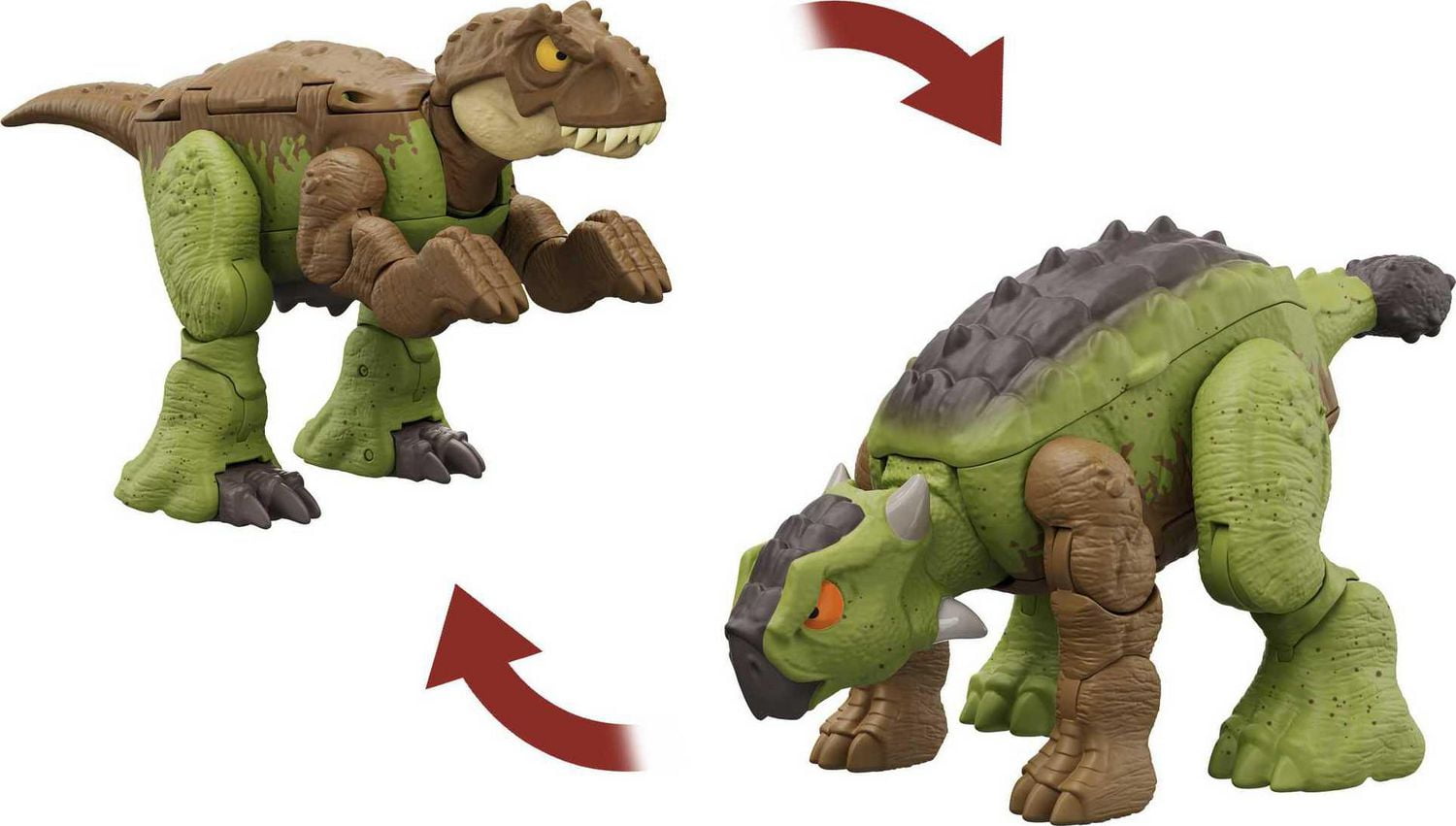 Jurassic World-Double Danger-Tyrannosaurus Rex & Ankylosaurus Jouet dinosaure transformable