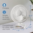 thumbnail image 3 of Lasko Ventilateur Personnel 2002W, 6 Pouces, Blanc, 2002, 3 of 7