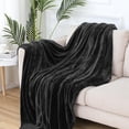 thumbnail image 1 of Yhmxh Solid Color Fleece Blanket Throw - Microfiber Lightweight Plush Fuzzy Cozy Soft Blankets and Throws for Sofa, Cozy Bed Blankets for Women Men Travel Camping Chair, 27.3" x 39" - Black, 1 of 6