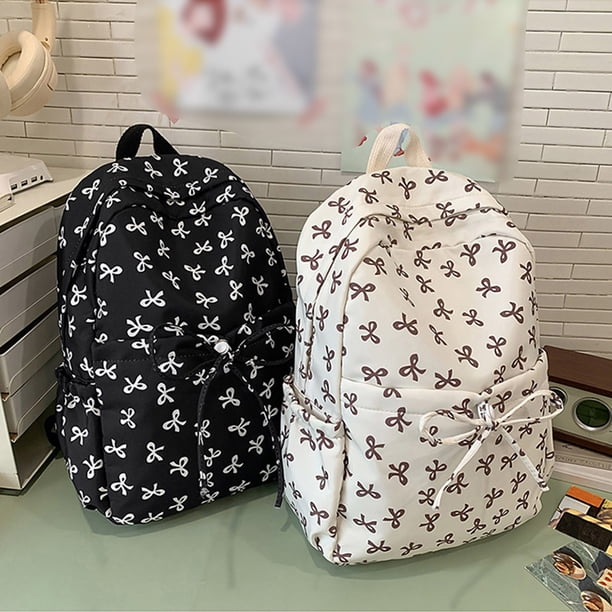 Cute Floral Bow Backpack for Women - Preppy Lightweight Laptop Bookbag, Cute Aesthetic Bow Backpack for Women Kawaii Floral Print  main image 3