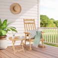 thumbnail image 2 of Costway 2PCS Patio Wooden Rocking Chair Bistro Set High Backrest W/Folding Side Table, 2 of 8