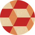 thumbnail image 1 of Ahgly Company Tapis Rond Lavable en Machine Intérieur Transitionnel Jaune Orange, 3 Pieds Rond, 1 of 7