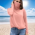 thumbnail image 2 of Ofertas en Walmart! BiZtdJrK Womens Sun Protection Going Out Shirts with Face Mask Summer Breathable Long Sleeve Sunshirt Rash Guard Beach Tops Pink S, 2 of 7