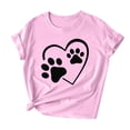 thumbnail image 4 of Plebaso T-Shirts pour Femmes à Imprimé Cœur, Col Rond, Coupe Ample, T-Shirts Décontractés à Manches Courtes, T-Shirts Graphiques pour Femmes, 4 of 4