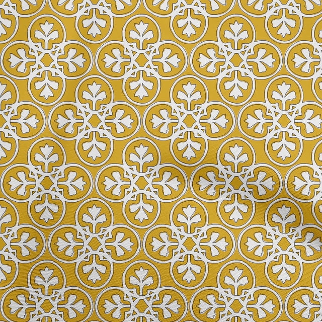 oneOone Georgette Viscose Yellow Fabric Block Sewing Craft Projects Fabric Prints By Yard 42 Inch Wide