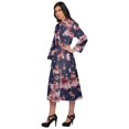 thumbnail image 2 of Moomaya Printed Long Robe With Pockets Cotton Bride Getting Ready Dress, 2 of 6