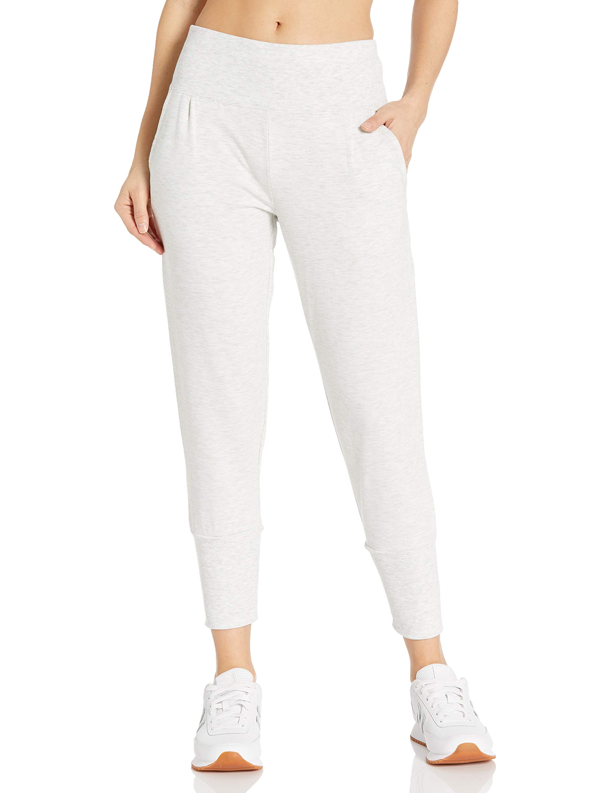 Danskin Women's Slim Tapered Jogger, Oatmeal Heather, Small