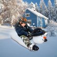 thumbnail image 2 of Winter Snowman Snow Inflatable Sled Double Handle Skis, 2 of 7