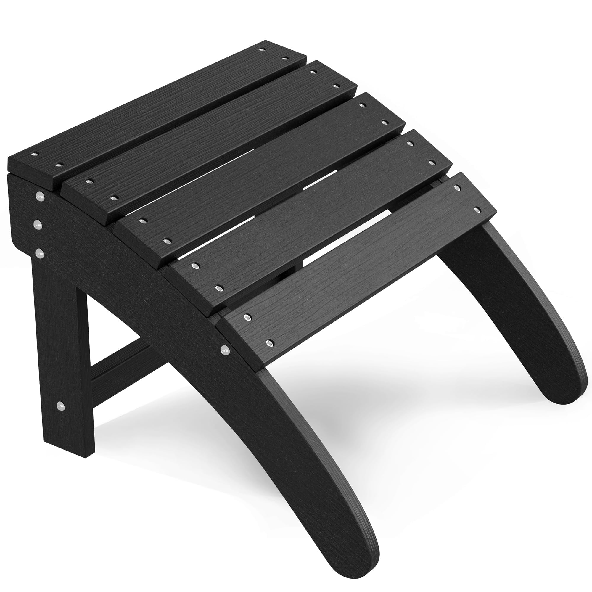 HDPE Outdoor Ottoman Foot Rest for Adirondack Chair, Weather Resistant Patio Footstool for Porch, Pool, Lawn and Backyard