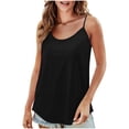 thumbnail image 1 of ohmzyzo Camisole pour Femmes à Bretelles Spaghetti, Encolure Dégagée, Débardeur d'Été Sans Manches, Haut Cami Décontracté Coupe Ample, T-Shirts Fluides, 1 of 7
