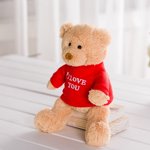 Cadeau en peluche d'ours en peluche, vêtements rouges, je t'aime.