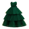 thumbnail image 1 of FhsagQ Robes Robes de Noël pour Filles 8-10 Robe Moulante Enfant Robe de Fête Filles Sans Manches Gâteau Mode Robe Douce Fête Robe Princesse Performance Vert 6-7 Ans, 1 of 4