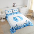 thumbnail image 4 of Erosebridal Ensembles de Literie Initiale Florale Double avec Couette, Insert de Couette Fleur Papillon, Déco de Chambre Ado, Réversible, 3 Pcs, 4 of 8
