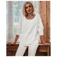 thumbnail image 3 of Chandail en Tricot à Épaules Dénudées à Manches Longues pour Femme, Coupe Ample, Uni, 3 of 6