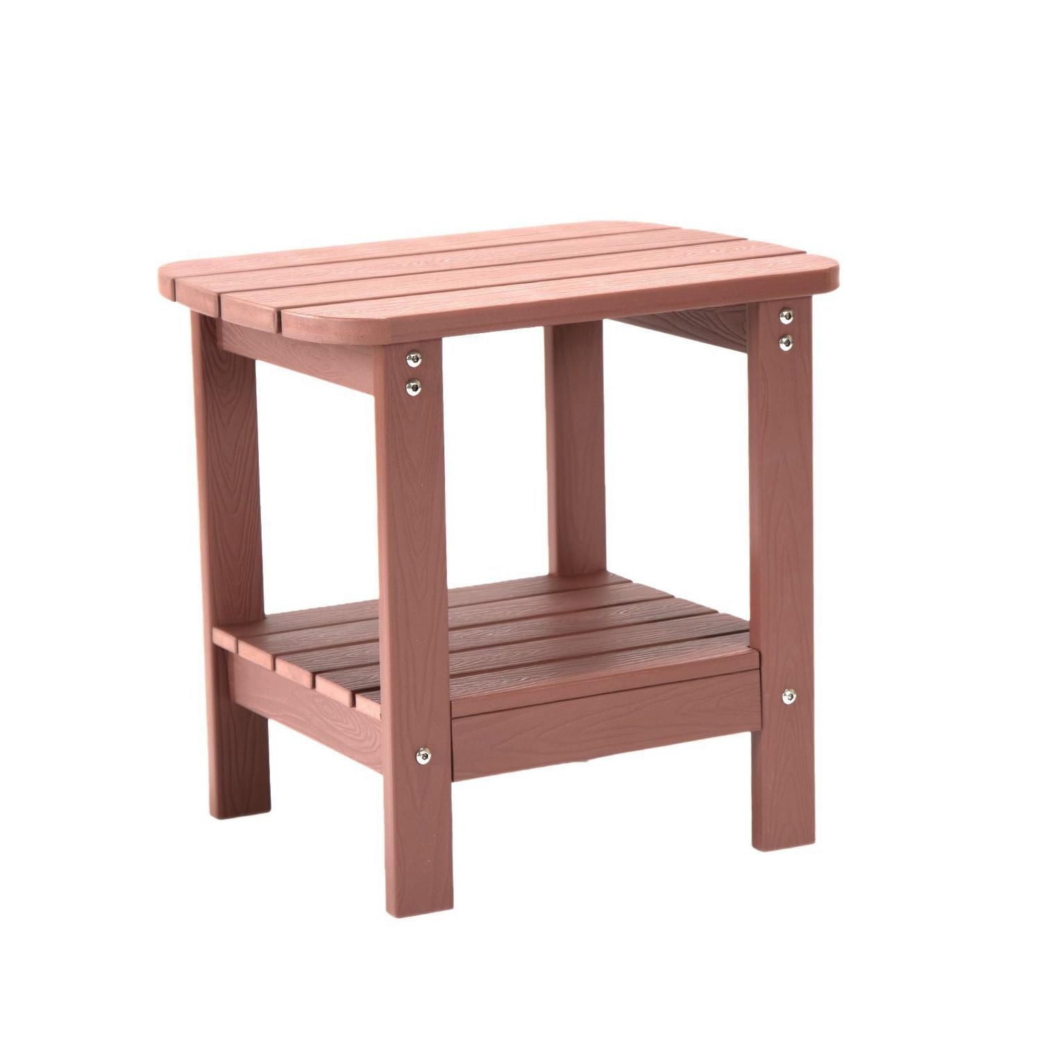 Tanfly Polycarbonate Side Table with Shelf for Indoor/Outdoor Use – Red