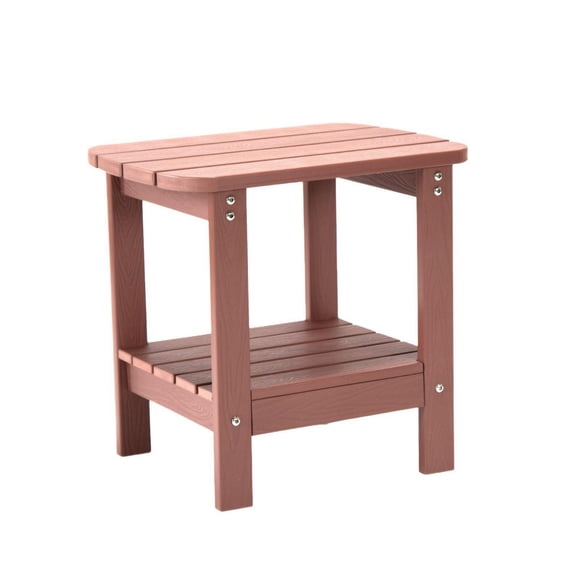 Tanfly Polycarbonate Side Table with Shelf for Indoor/Outdoor Use – Red