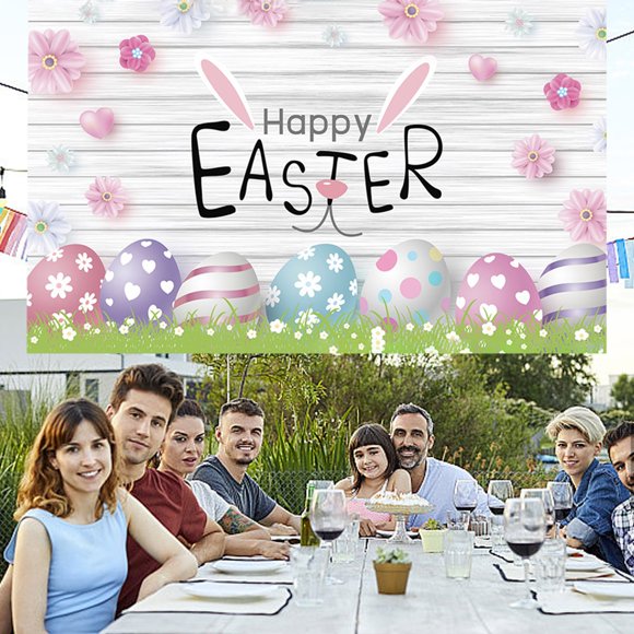 TIMIFIS Easter Backdrop, Easter Background Fabric Festival Party Decoration Photo Scene Arrangement Home Decor